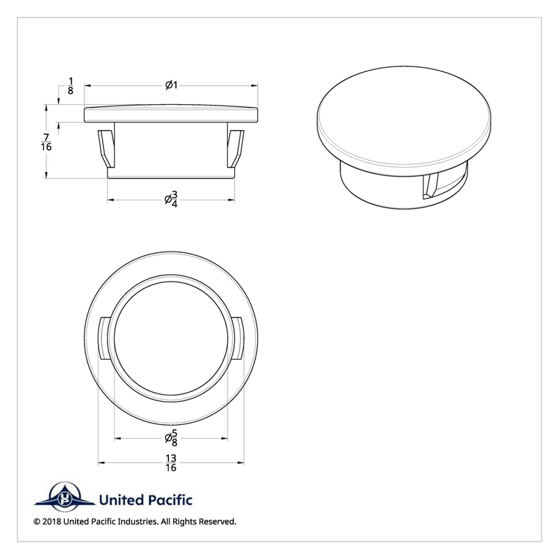 Tapón para orificio de consola inferior Kenworth (tarjeta de 4)