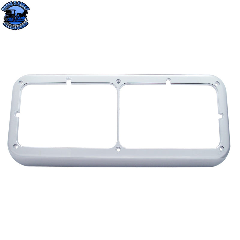 UP-40978 Chrome Plastic Rectangular Dual 4" X 6" Headlight Bezel