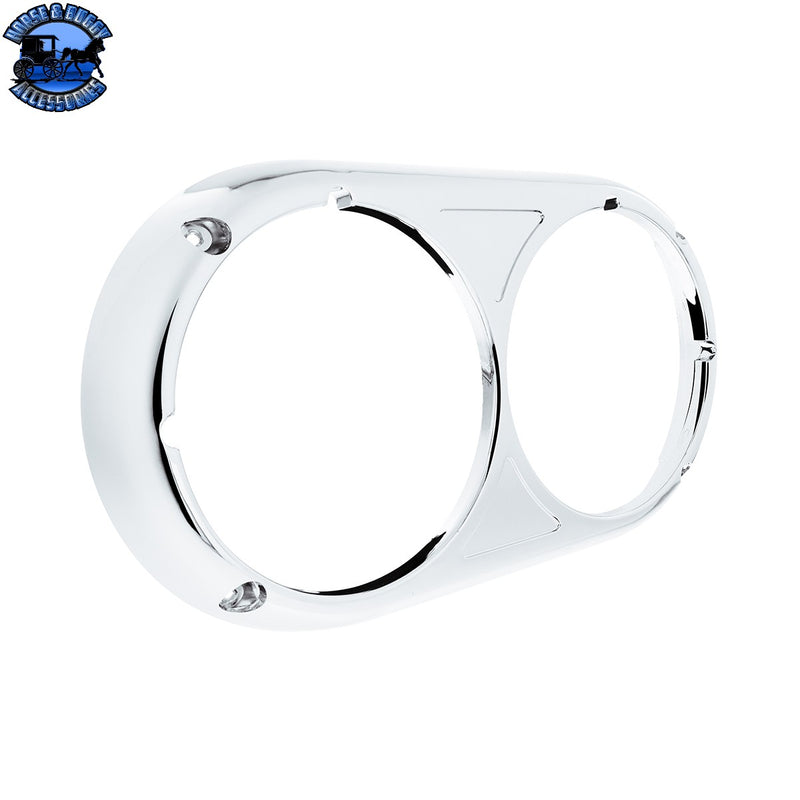 UP-40982 Chrome Plastic Headlight Bezel For 1967-1987 Peterbilt 359 - Original Style