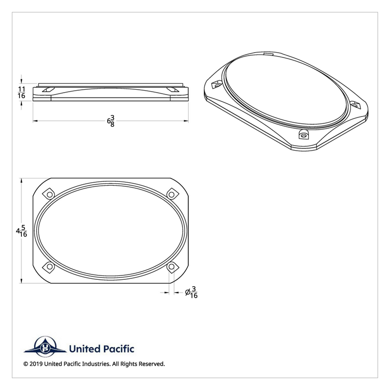 Cubiertas cromadas para altavoces de 6-3/8" x 4-5/16" para varios modelos de Peterbilt (par)