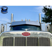 Rollin Low 13x9 Reverse bowtie Visor (Kenworth T680, T880, W990) (Peterbilt 567, 579, 589)  #3004 PETERBILT VISOR Dark Gray