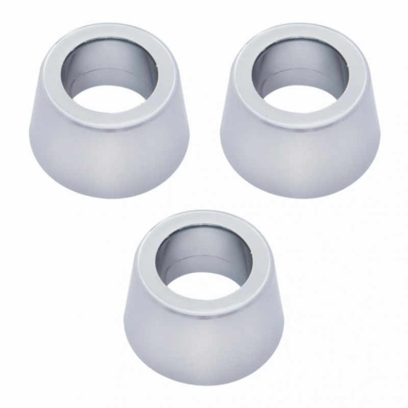 Embellecedores de luz indicadora de tablero redondos cromados para Peterbilt 359 1967-1987 (paquete de 3)