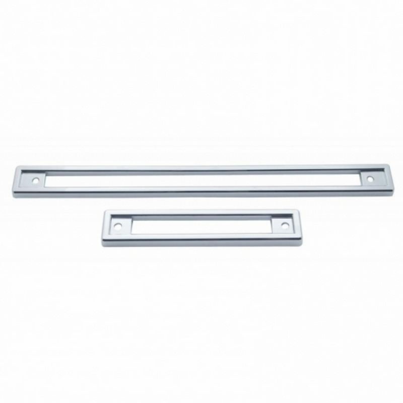 Chrome Plastic Warning Light Panel Bezel 2 Piece Set For 1991-2000 Peterbilt 379/378/377