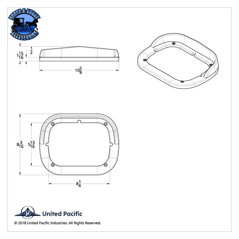UP-41112 Chrome Plastic 5"X7" Headlight Bezel