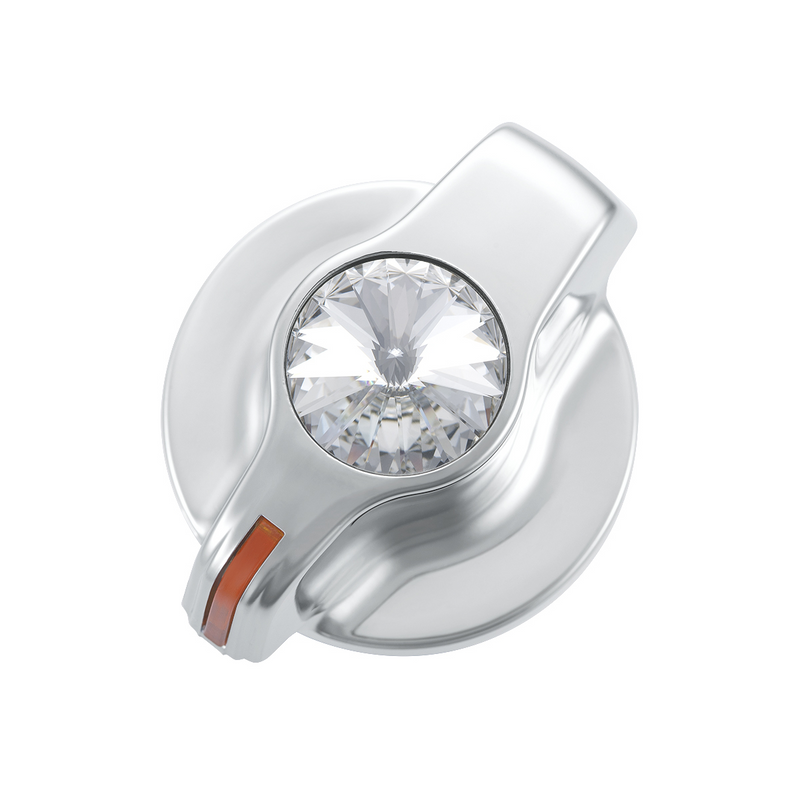 UP-41125 Chrome Plastic A/C Control Knob With Crystal - Clear Crystal