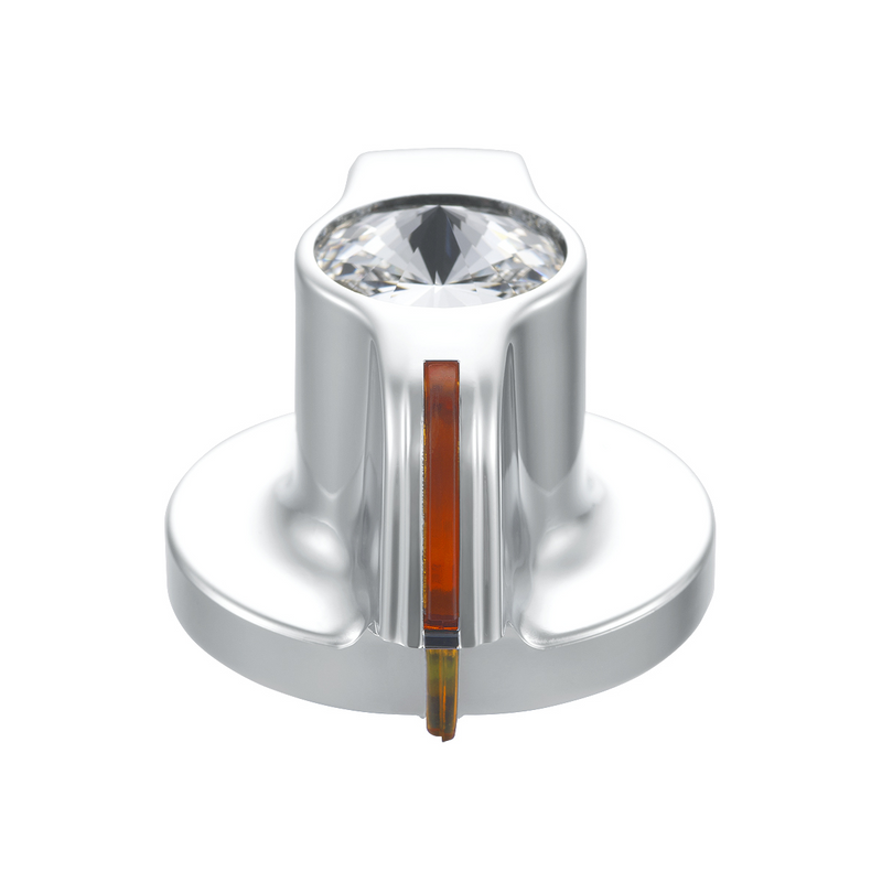 UP-41125 Chrome Plastic A/C Control Knob With Crystal - Clear Crystal
