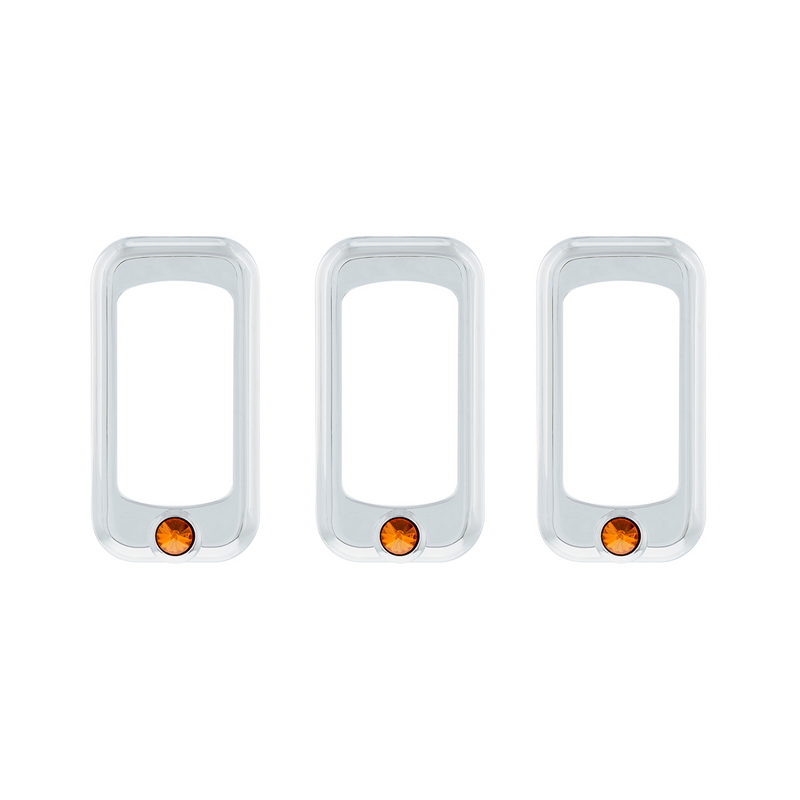 Embellecedor de interruptor basculante para Peterbilt/ Kenworth con cristal de cobre (tarjeta de 3)