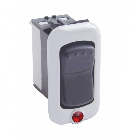 Rocker Switch Trim For Peterbilt/ Kenworth With Red Crystal (Card of 3) #41146