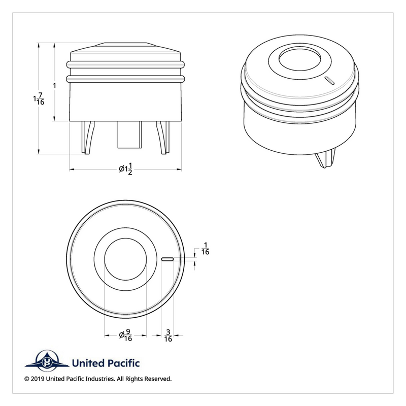 Peterbilt Deluxe Signature A/C Control Knob - Indented