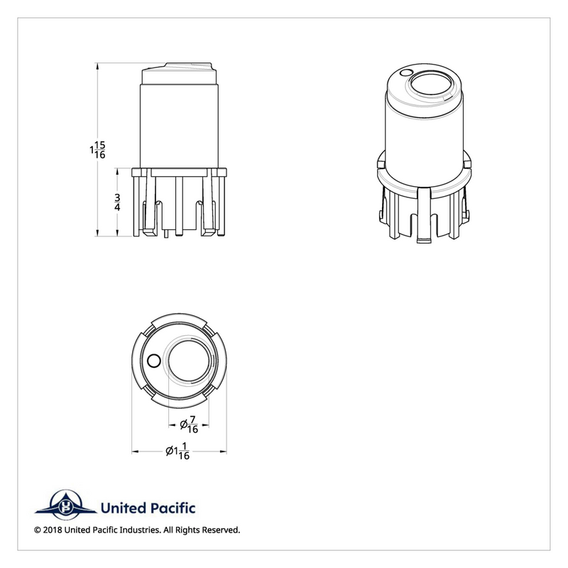 Perilla de control central de aire acondicionado para Kenworth 2006+ - Cristal azul