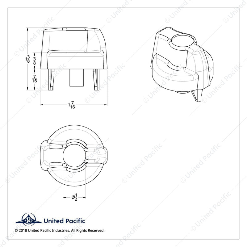 41324 Chrome Plastic A/C Control Knob For 2005 & Older Peterbilt- Clear Crystal