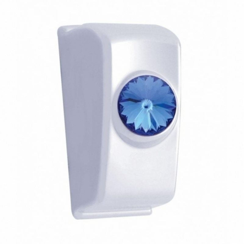 UP-41353 Chrome Rocker Switch Plug With Blue Crystal For 2006+ Kenworth (Card Of 2)