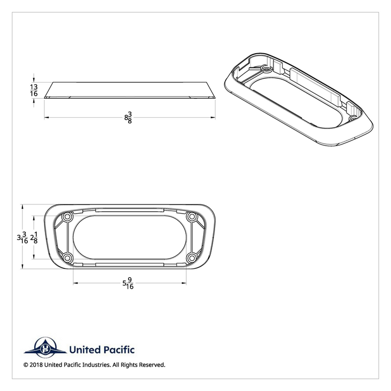 Base de montaje de luz de techo central para Kenworth W900L/T800 (2006-2014) y T660 (2008-2014)