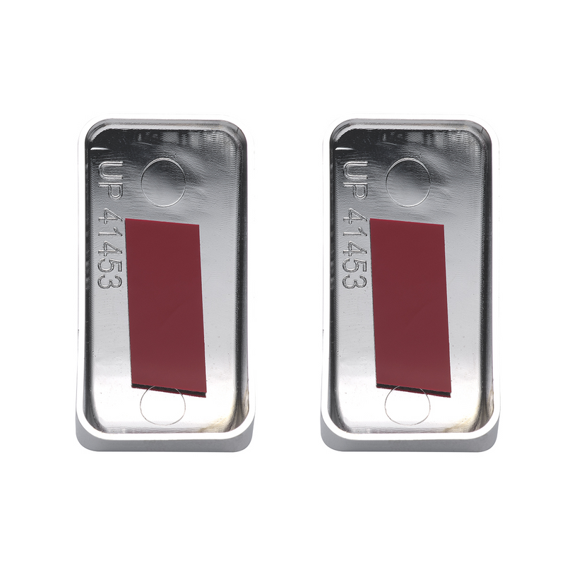 Chrome Plastic Blank Switch Covers For Kenworth T680, T880, W990 (Card Of 2)