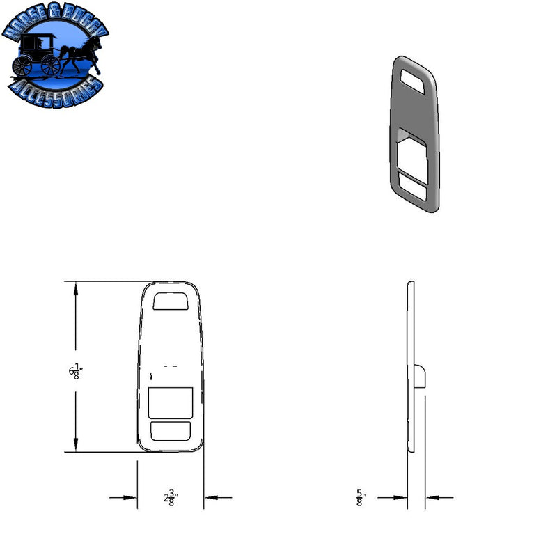 Chrome Plastic Door Switch Cover For 2013-2024 Kenworth T680 (Choose Side) (Choose Cutout) Door Switch Covers Driver/Power window; heated mirror & door lock cutouts,Driver/Power window; heated/power mirror; door lock cutouts,Passenger/Power window & door lock cutouts Dark Slate Gray