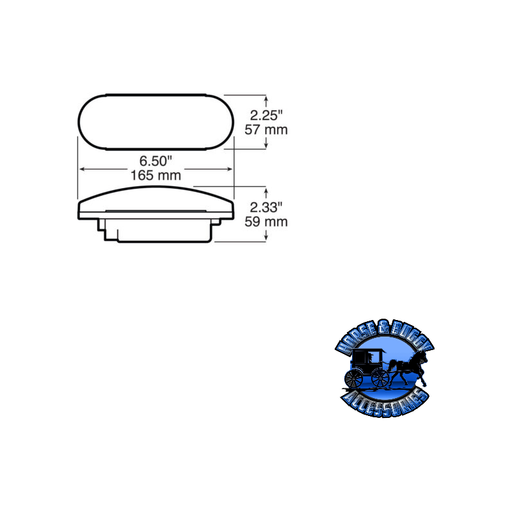 Light Gray 416 6.5″X2.25″ Incandescent Backup, Oval