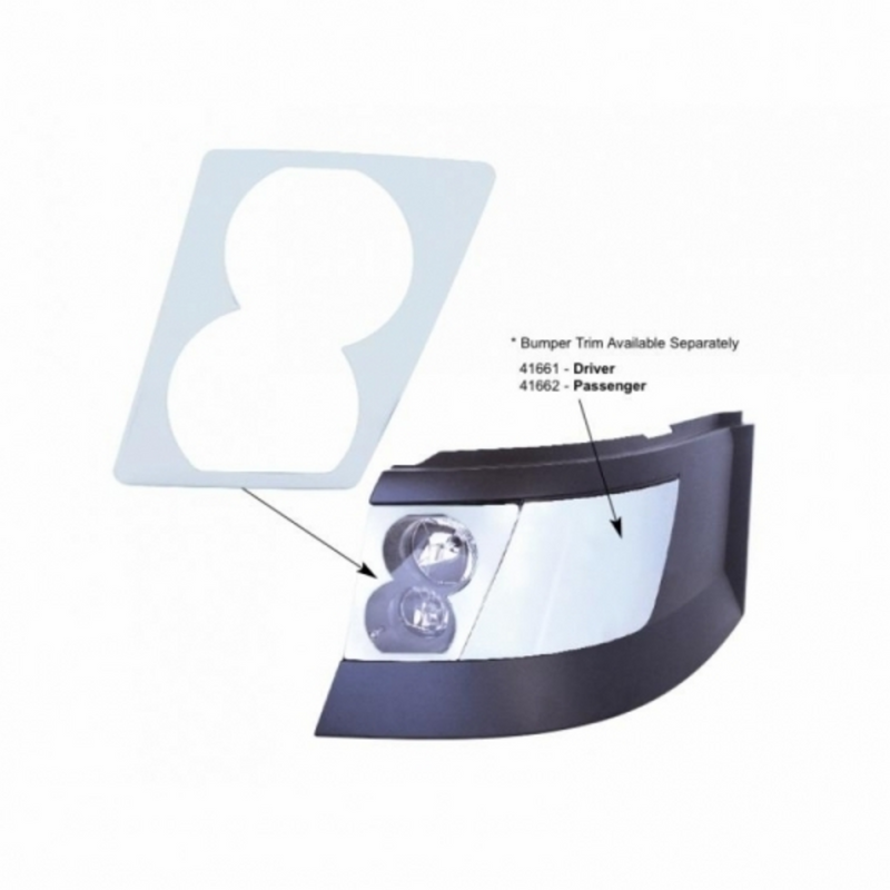 Chrome Daylight Running/Fog Light Cover For 2003-2017 Volvo VN/VNL - Driver