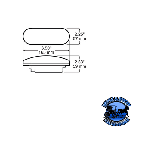 Light Gray 416K 6.5"x2.25" White Incandescent Backup, Oval, Kit