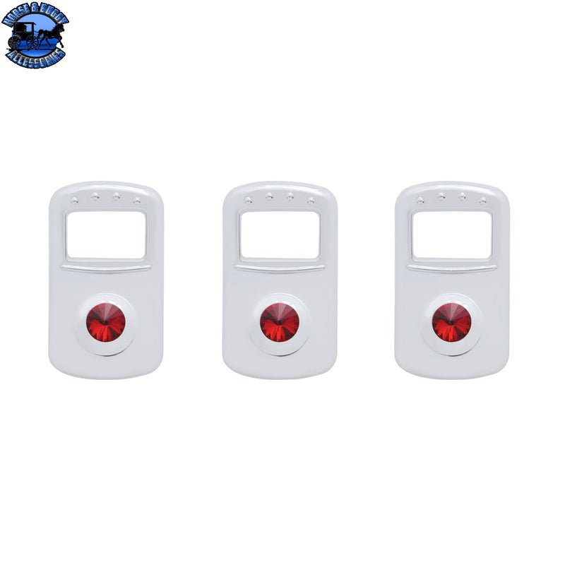 UP-41707 Rocker Switch Cover For Kenworth/Peterbilt - Red Crystal (Card of 3)