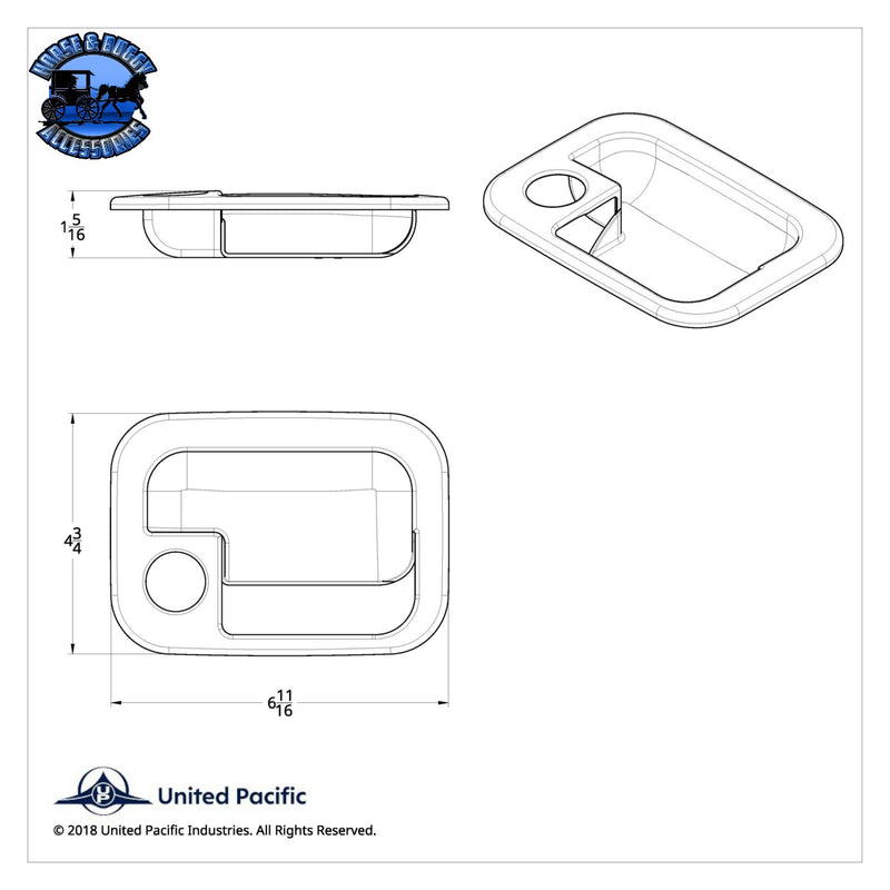 Chrome Exterior Door Handle Cover For 2005+ Kenworth/Peterbilt - Driver