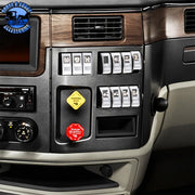 UP-41788 Chrome Plastic Rocker Switch Cover For 2022-2025 Peterbilt 579 (Pair) Switch Cover Black