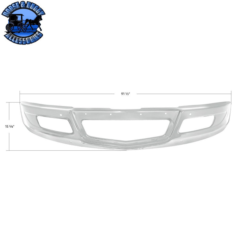 Bumper for 2023-2025 International MV BUMPER chrome,Black Light Gray