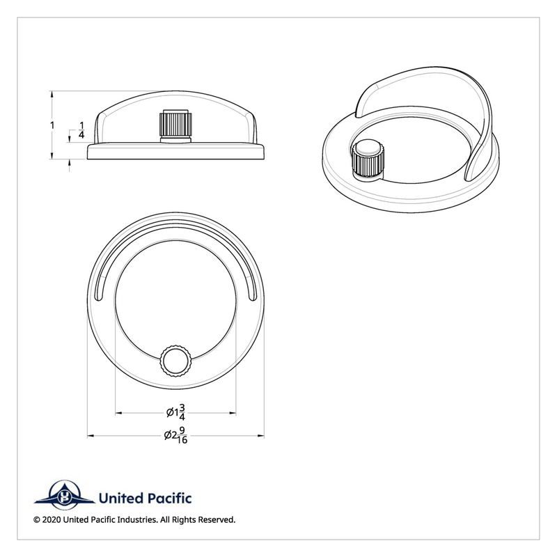 Bisel de reloj con visera para Freightliner - Liso