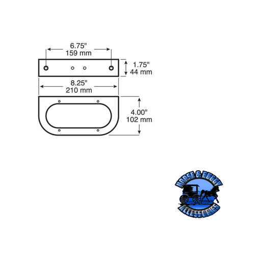 Lavender 421-09 6.5"x2.25" Bracket, Oval, Steel