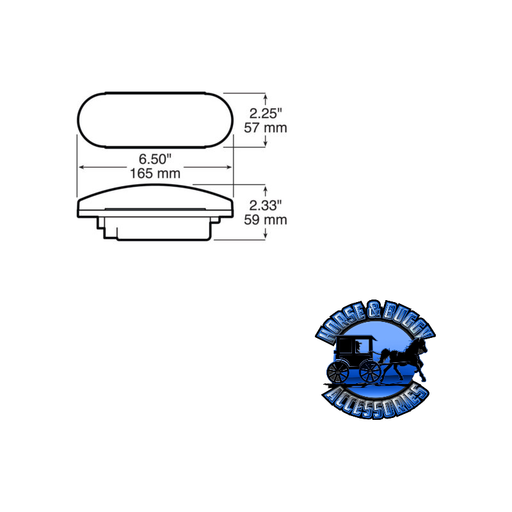 Light Gray 421KR 6.5"x2.25" Red Incandescent Stop/Turn/Tail, Oval, Kit