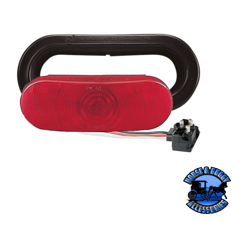 421KR 6.5"x2.25" Red Incandescent Stop/Turn/Tail, Oval, Kit Dark Slate Gray