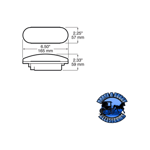 Light Gray 421R 6.5"x2.25" Red Incandescent Stop/Turn/Tail, Oval