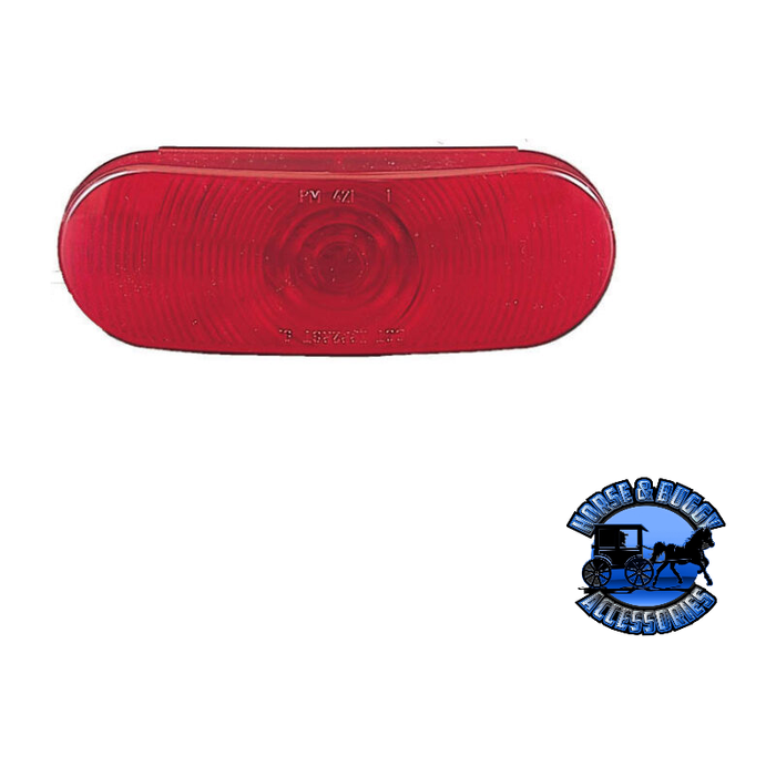Firebrick 421R 6.5"x2.25" Red Incandescent Stop/Turn/Tail, Oval