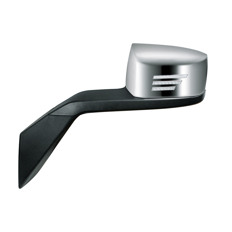 Chrome Hood Mirror Assembly With Sequential LED Turn Signal For 2004-2017 Volvo VNL-Driver
