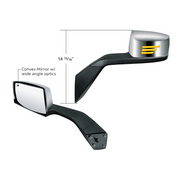 Chrome Hood Mirror Assembly With Sequential LED Turn Signal For 2004-2017 Volvo VNL-Driver