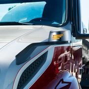Chrome Hood Mirror Assembly With Sequential LED Turn Signal For 2018-2024 Volvo VNL - Passenger