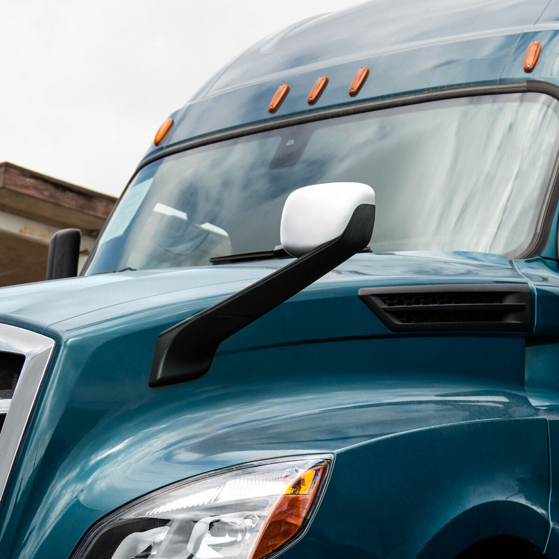 Chrome Plastic Hood Mirror Cover For 2018-2026 Freightliner Cascadia-Driver