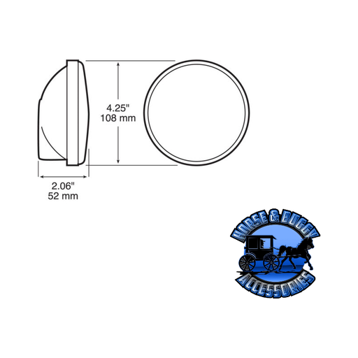 Lavender 426R 4" Red Incandescent Stop/Turn/Tail, Round, Long-Life