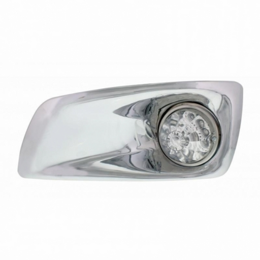 UP-42705 Fog Light Cover With 17 Amber LED Reflector Watermelon Lights For 2007-17 KW T660- Driver -Clear Lens