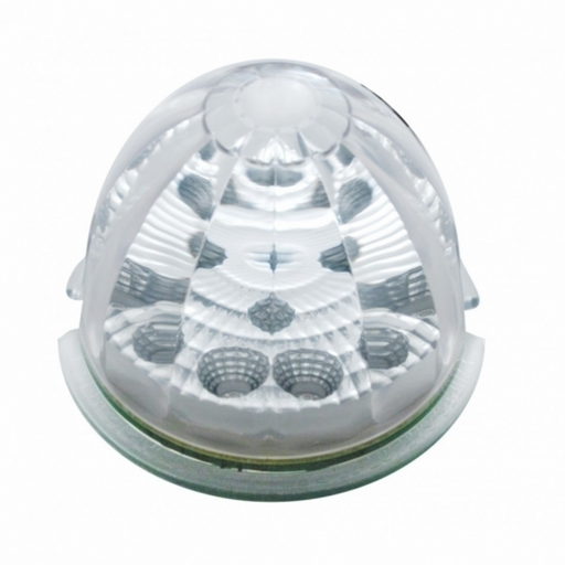 UP-42705 Fog Light Cover With 17 Amber LED Reflector Watermelon Lights For 2007-17 KW T660- Driver -Clear Lens