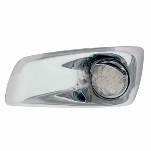 UP-42711 Fog Light Cover With 17 Amber LED Watermelon Light & Visor For 2007-17 KW T660- Driver -Clear Lens