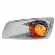 UP-42714 Fog Light Cover With Amber LED Reflector Watermelon Light & Visor For 2007-17 KW T660- Driver -Amber Lens