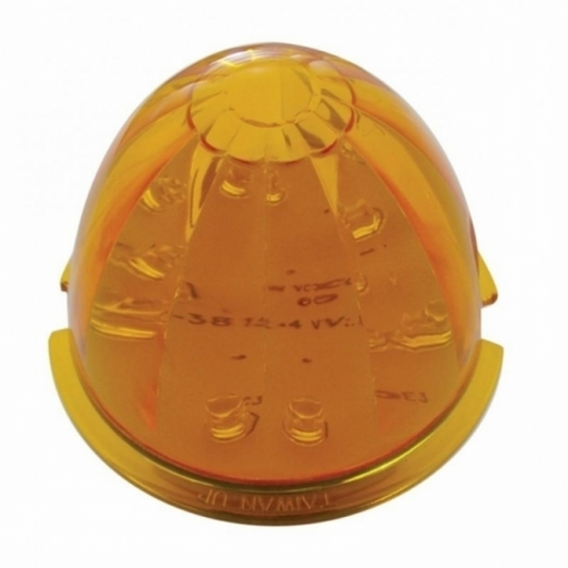 UP-42716 Fog Light Cover With Amber LED Hi/Lo Watermelon Light & Visor For 2007-17 KW T660- Driver -Amber Lens