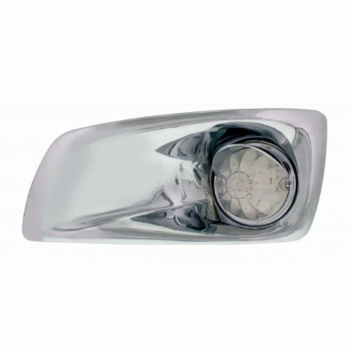 UP-42717 Fog Light Cover With Amber LED Hi/Lo Watermelon Light & Visor For 2007-17 KW T660- Driver -Clear Lens