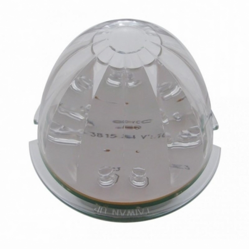 UP-42717 Fog Light Cover With Amber LED Hi/Lo Watermelon Light & Visor For 2007-17 KW T660- Driver -Clear Lens