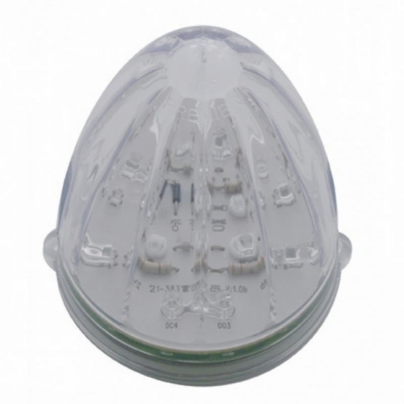 UP-42721 Fog Light Cover With 19 LED Watermelon Light For 2007-17 KW T660 (Driver) - Amber LED/ Clear Lens