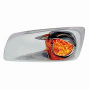 UP-42726 Fog Light Cover With 19 LED Watermelon Light & Visor For 2007-17 KW T660 (Driver) - Amber LED/ Amber Lens