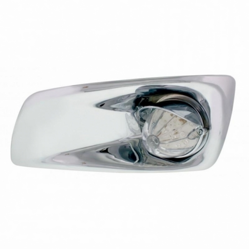 UP-42727 Fog Light Cover With 19 LED Watermelon Light & Visor For 2007-17 KW T660 (Driver) - Amber LED/ Clear Lens