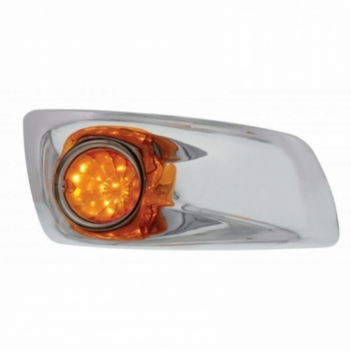 UP-42732 Fog Light Cover With 17 LED Watermelon Light For 2007-17 KW T660- Passenger -Amber LED/ Amber Lens