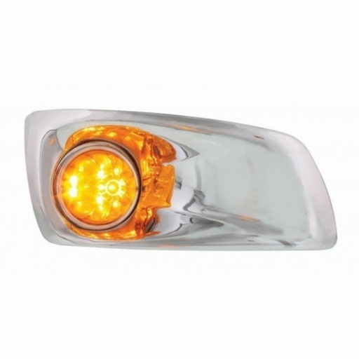 UP-42738 Fog Light Cover With 17 Amber LED Hi/Lo Watermelon Light For 2007-17 KW T660- Passenger -Amber Lens