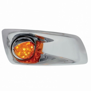 UP-42742 Fog Light Cover With Amber LED Watermelon Light & Visor For 2007-17 KW T660- Passenger -Amber Lens